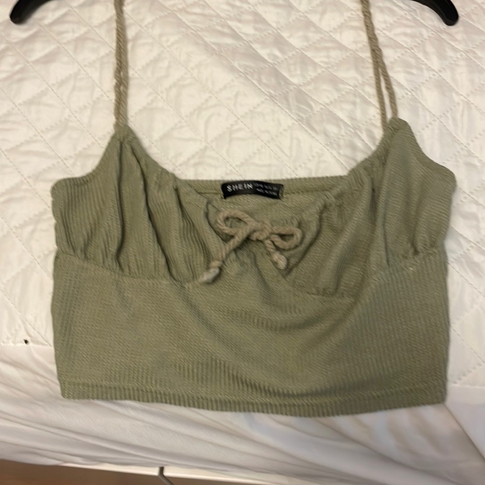 adjustable shein green top